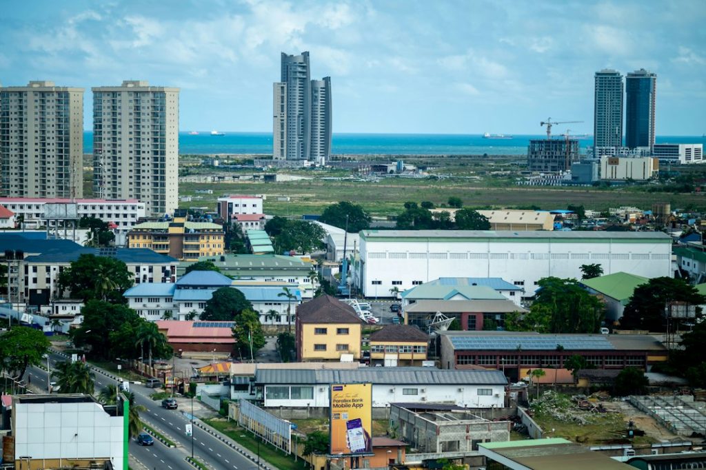 Lagos cityscape representing the residential environment around Ikota